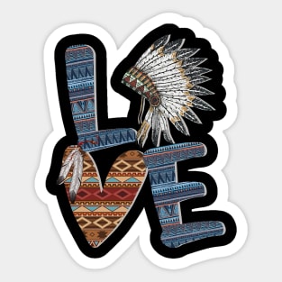 Love Native American Style Sticker